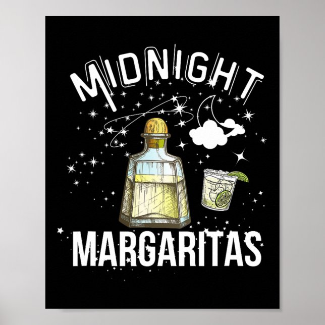 Affiche Minuit Margaritas Fête Pour Halloween Witte Cute (Devant)