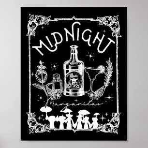 Affiche Minuit Margaritas Pratique Magie Tee Halloween