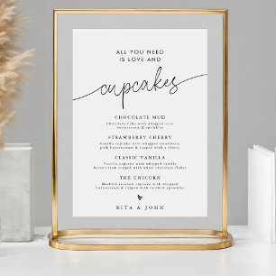 Affiche Minuscule dessert moderne Cupcake Menu Mariage Sig