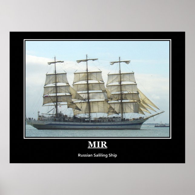 Affiche Mir Bateau à Voiles Russe Image Vintage (Devant)