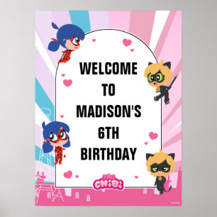 Affiche Miraculum Ladybug Cat Noir Chibi Bienvenue à l'ann
