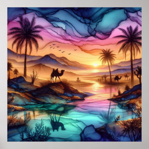 Affiche Mirage du désert