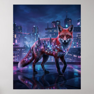 Affiche Mirage du Renard de la Ville Néon