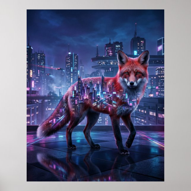 Affiche Mirage du Renard de la Ville Néon (Devant)