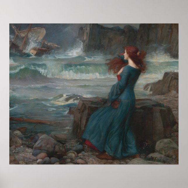 Affiche Miranda Tempest John William Waterhouse Art (Devant)