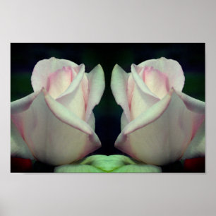 Affiche Miroir à fleurs rose rose Abstrait