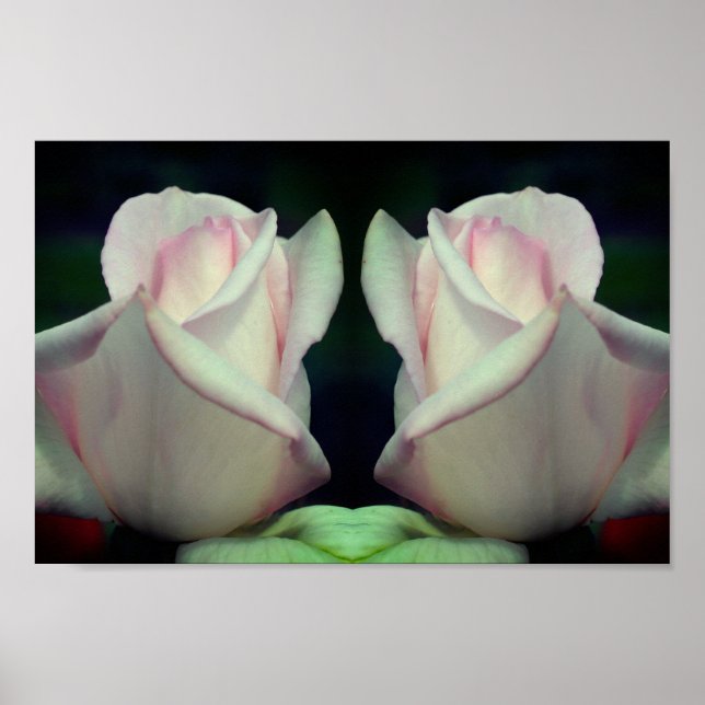 Affiche Miroir à fleurs rose rose Abstrait (Devant)