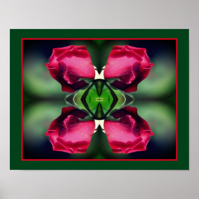 Affiche Miroir de flexion rouge Rosebud Abstrait (Devant)