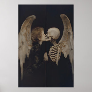 Affiche Miroir de l'ange gothique, réflexion, art de squel