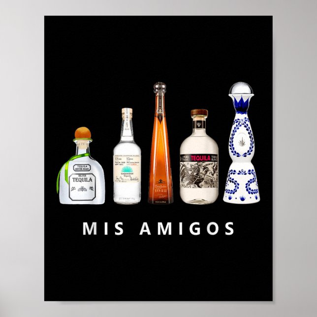 Affiche Mis Amigos Tequila Funny Cinco De Mayo Parc Mexica (Devant)