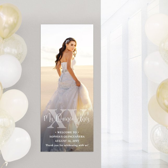 Affiche Mis XV Años Chic Simple Photo Overlay Quinceañera (Créateur téléchargé)
