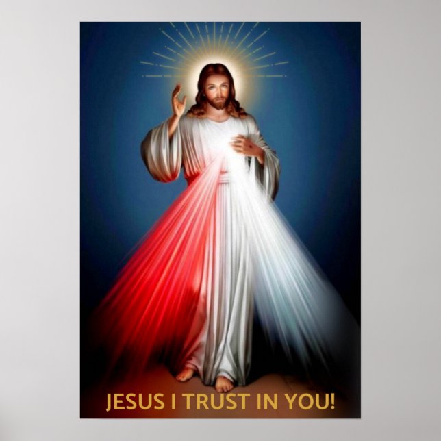 Affiche Miséricorde Divine - Jésus Je Me Confiance En Toi (Devant)