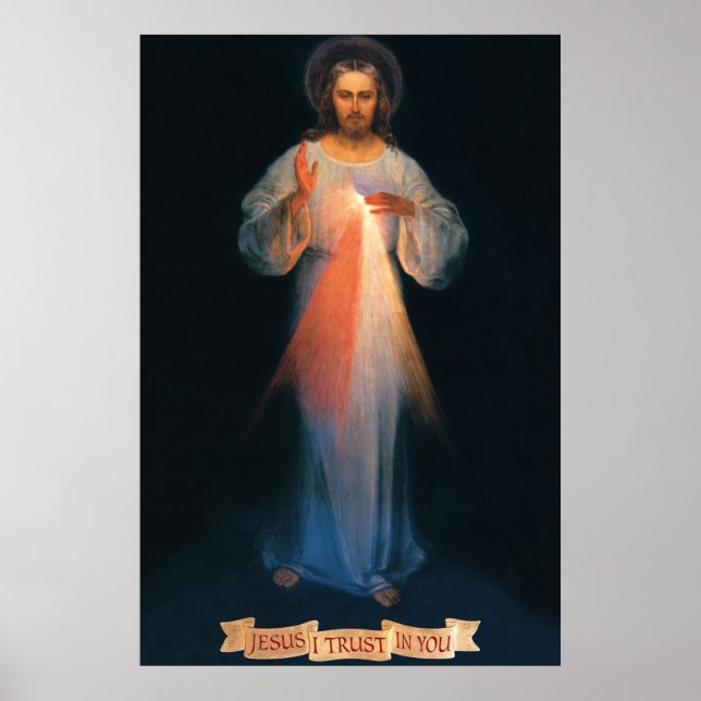 Affiche Miséricorde divine, Saint Faustina, Jésus Je fais  (Devant)