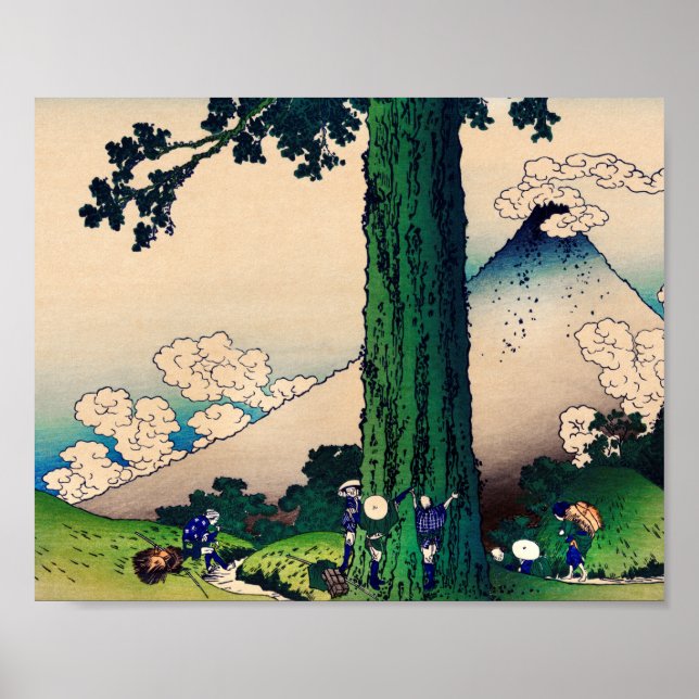 Affiche Mishima Pass in Kai Province by Katsushika Hokusai (Devant)