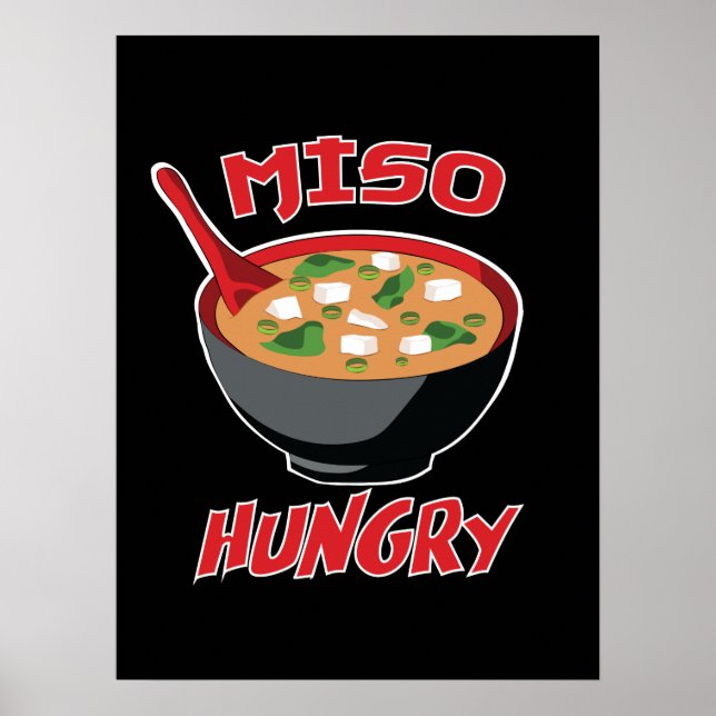Affiche Miso Hungry Funny Food Kawaii (Devant)