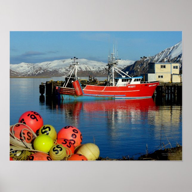 Affiche Miss Berdie, Pêcheuse en hollandais Harbour, AK (Devant)