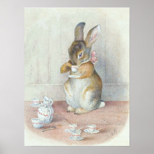 Affiche Miss Bunny Boire Tea Nursery Wall