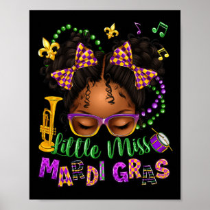Affiche Miss Mardi Gras Afro Messy Bun Girls N
