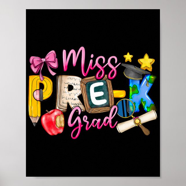 Affiche Miss Pré-k Grad Graduation Chemise Fille Enfant De (Devant)