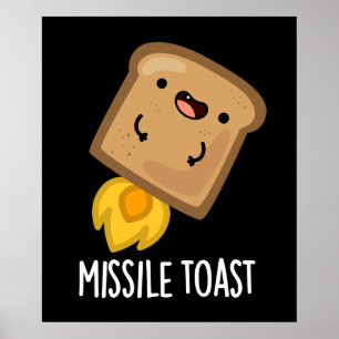 Affiche Missile Toast amusant Mistletoe Puns Dark BG