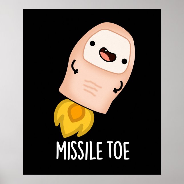 Affiche Missile Toe drôle Mistletoe Pun Dark BG (Devant)