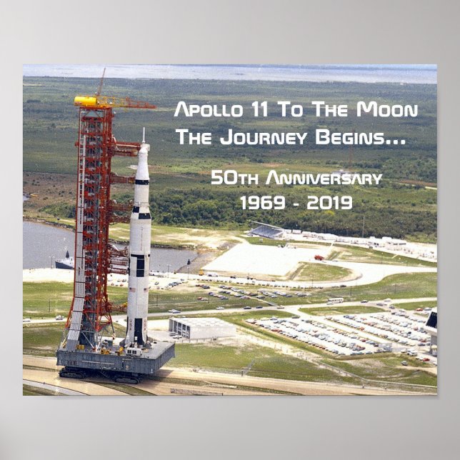 Affiche Mission Apollo 11 à l'anniversaire de la Lune (Devant)