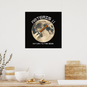 Affiche mission Artémis sur la Lune