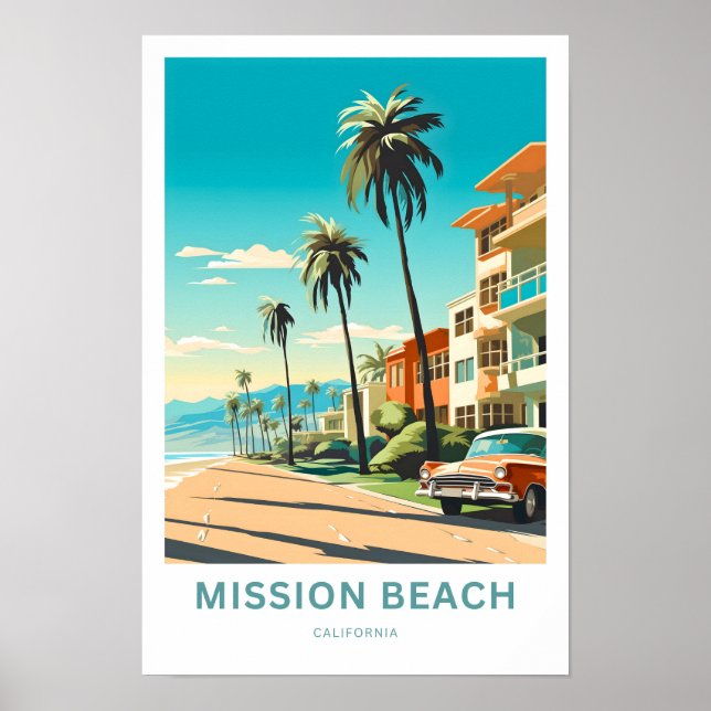 Affiche Mission Beach Californie - Imprimer (Devant)
