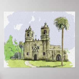 Affiche Mission Concepcion San Antonio Texas