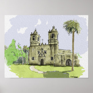 Affiche Mission Concepcion San Antonio Tx