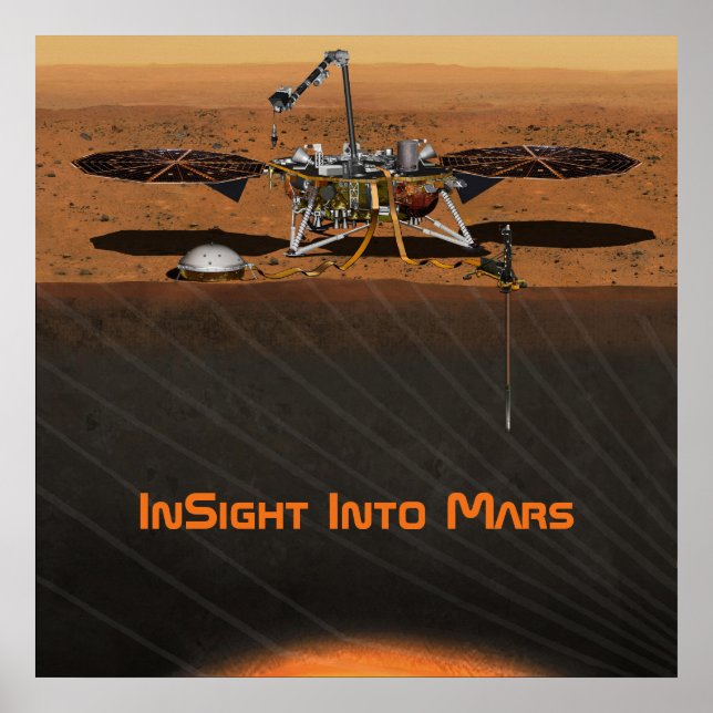 Affiche Mission de l'atterrisseur InSight sur Mars (Devant)