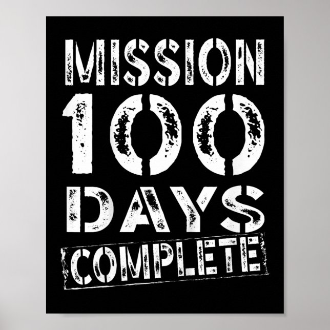 Affiche Mission Enfants 100 Jours D'École Complète Garçon  (Devant)