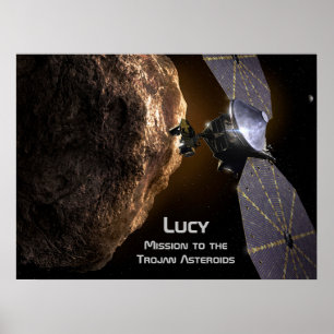 Affiche Mission Lucy pour étudier les astéroïdes troyens