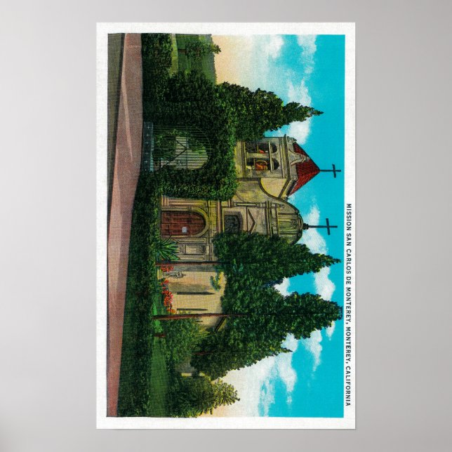 Affiche Mission San Carlos De Monterey Monterey, Californi (Devant)