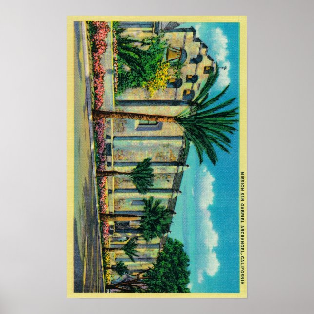 Affiche Mission San GabrielSan Garbriel, CA (Devant)