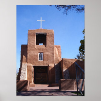 AFFICHE MISSION SAN MIGUEL, PÈRE NOËL FE NOUVEAU MEXIQUE