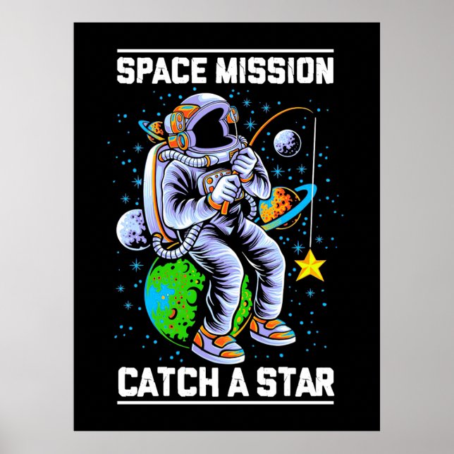 Affiche Mission spatiale astronaute Attraper une étoile (Devant)