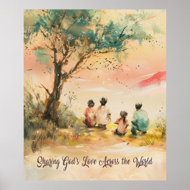 Affiche Missions salésiennes Art aquarelle (Devant)
