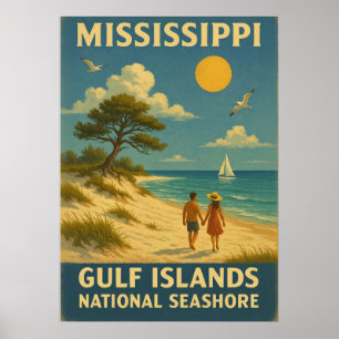 Affiche Mississippi Gulf Islands National Seashore V01