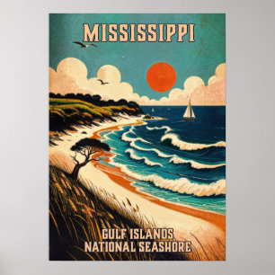 Affiche Mississippi Gulf Islands National Seashore V02