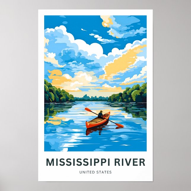 Affiche Mississippi River États-Unis Imprimer voyage (Devant)