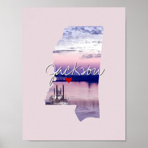 Affiche Mississippi State Photo insert and town name