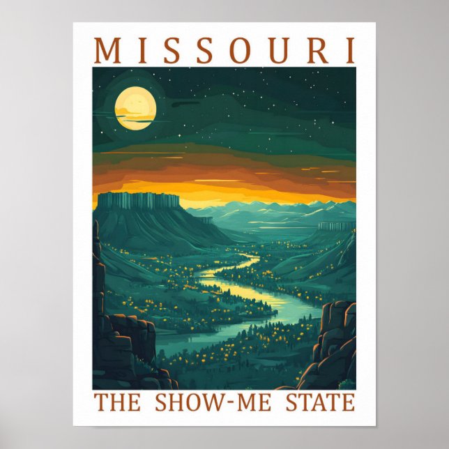 Affiche Missouri the Show Me State USA Travel Place (Devant)
