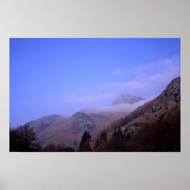Affiche Mist The Langdale Pikes Lake District England (Devant)