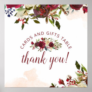 Affiche Mistletoe Manor Cards & Gifts Wedding Table Sign