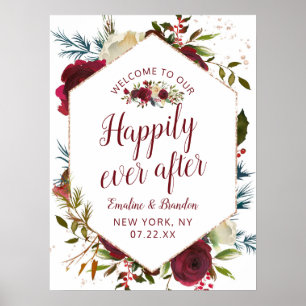 Affiche Mistletoe Manor Happily Ever After Reception Sign
