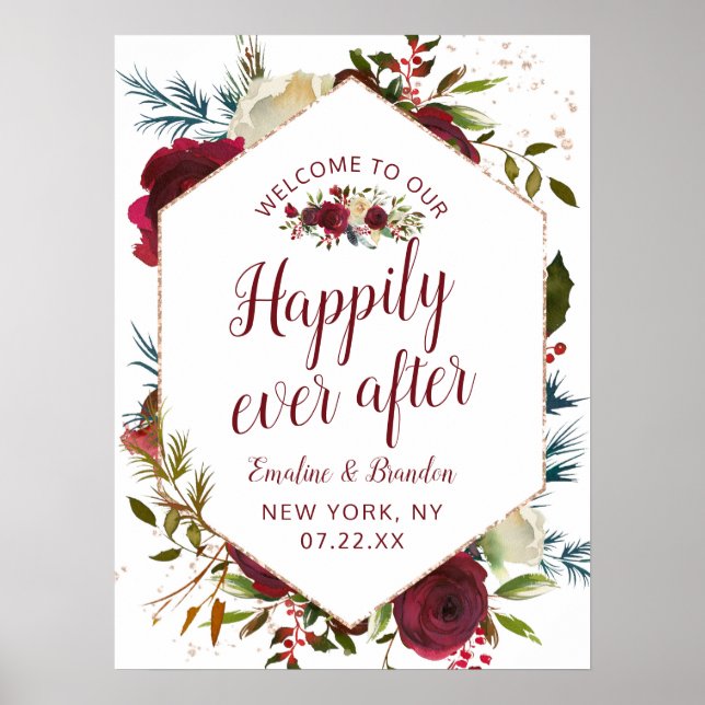 Affiche Mistletoe Manor Happily Ever After Reception Sign (Devant)