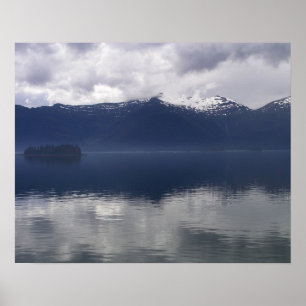 Affiche Misty Alaskan Sea dans les tons bleu