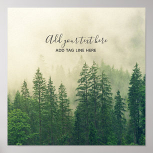 Affiche Misty Pine Forest Trees Custom Keepsake