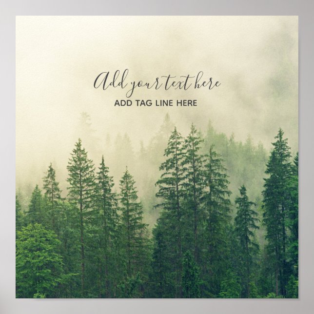 Affiche Misty Pine Forest Trees Custom Keepsake (Devant)